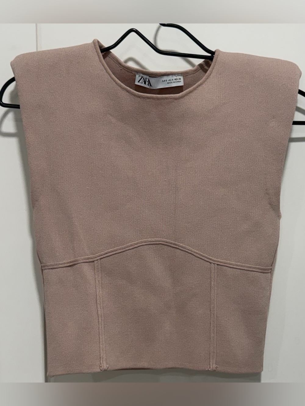 ZARA Sleeveless Knit Top in Blush Pink